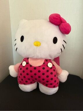 Hello Kitty Pink and White Polka Dot Plush Toy with Bow